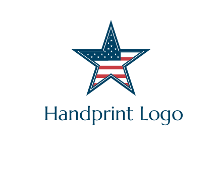 American flag in star logo