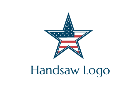 American flag in star logo