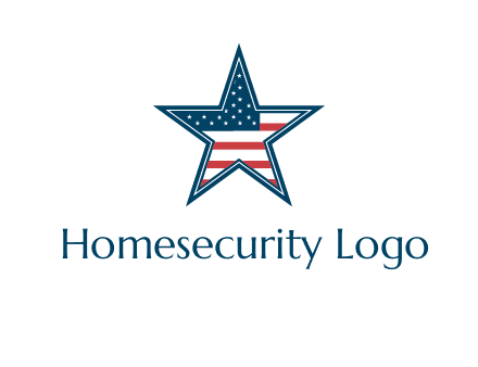 American flag in star logo
