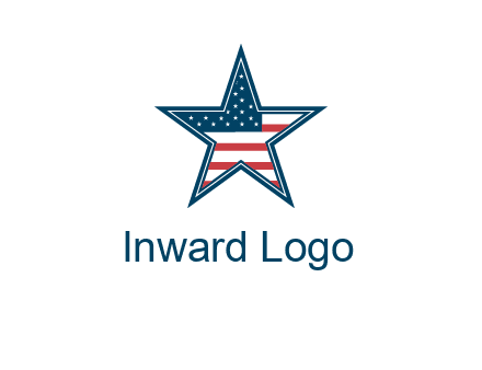 American flag in star logo