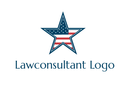 American flag in star logo
