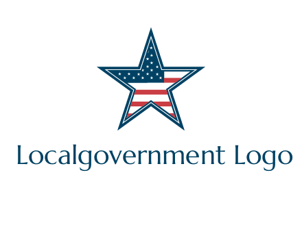American flag in star logo