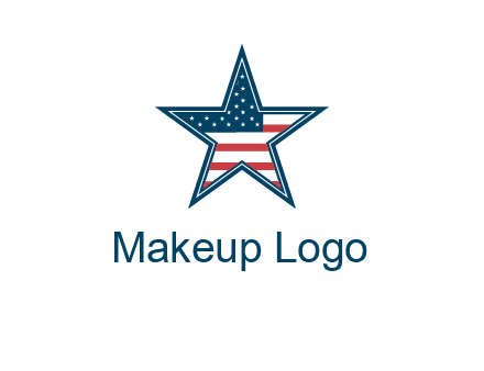 American flag in star logo