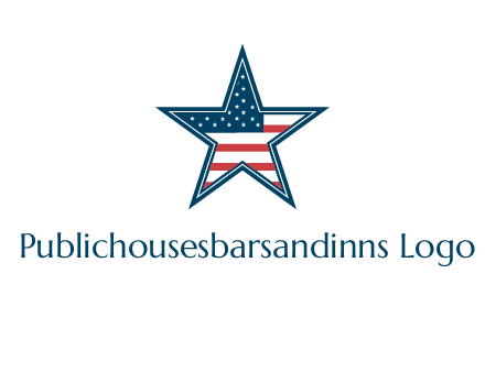 American flag in star logo