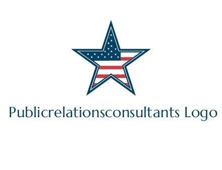 American flag in star logo