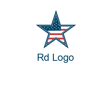 American flag in star logo