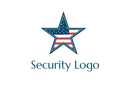 American flag in star logo