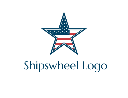 American flag in star logo