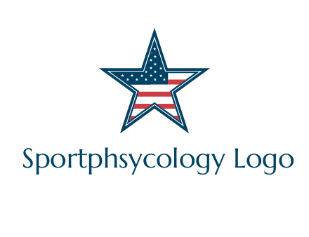 American flag in star logo