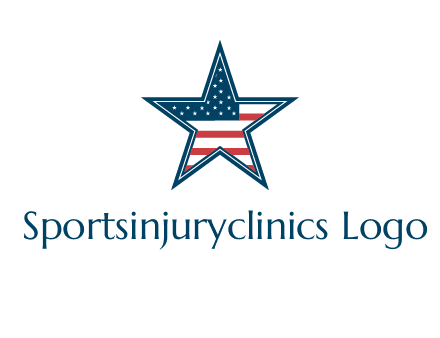 American flag in star logo