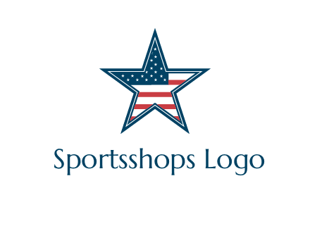 American flag in star logo