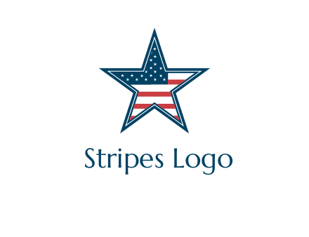 American flag in star logo