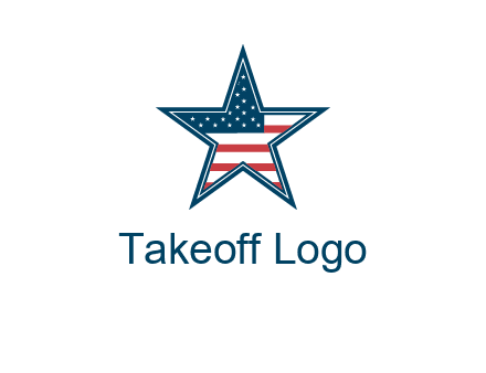 American flag in star logo