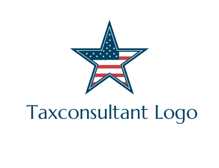 American flag in star logo