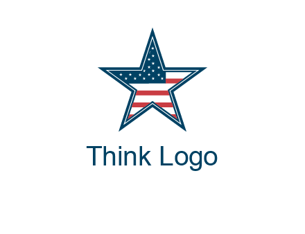 American flag in star logo