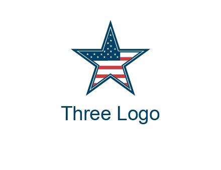 American flag in star logo