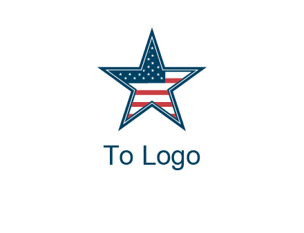 American flag in star logo