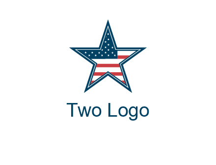 American flag in star logo