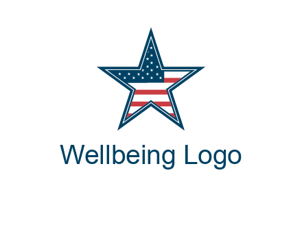 American flag in star logo