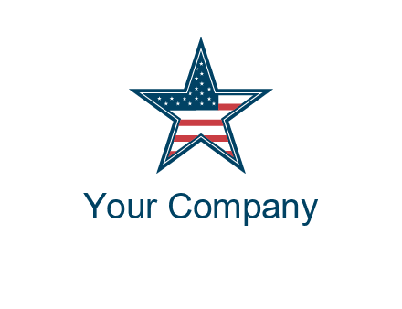 American flag in star logo