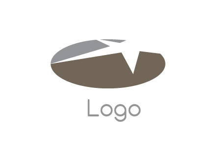 abstract star in oval shape logo