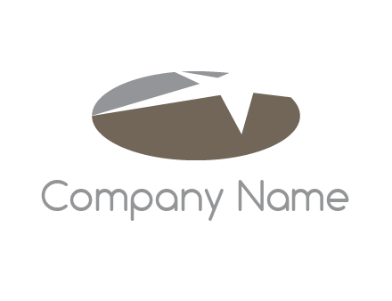 abstract star in oval shape logo