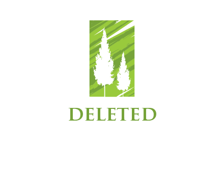 trees inside rectangle shape with shades logo