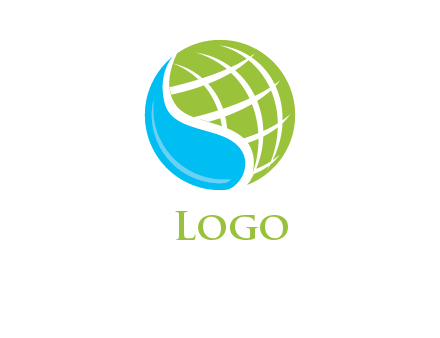 water globe agriculture logo design