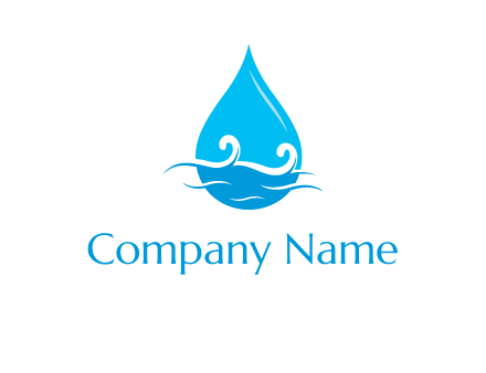 abstract waves with water drop logo