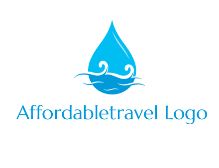 abstract waves with water drop logo