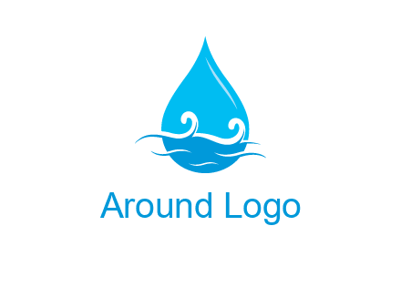 abstract waves with water drop logo