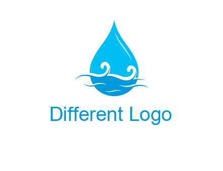 abstract waves with water drop logo