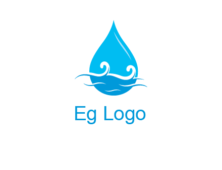 abstract waves with water drop logo