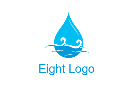 abstract waves with water drop logo