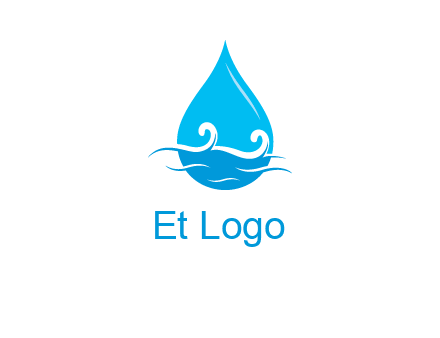 abstract waves with water drop logo