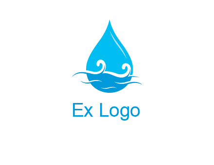 abstract waves with water drop logo