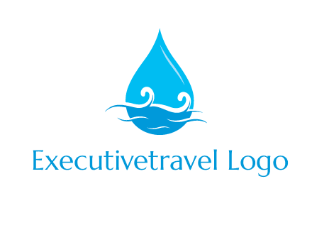 abstract waves with water drop logo