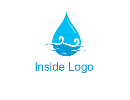 abstract waves with water drop logo