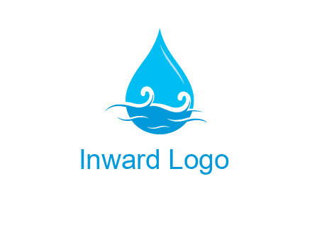 abstract waves with water drop logo