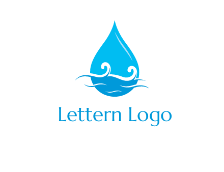 abstract waves with water drop logo