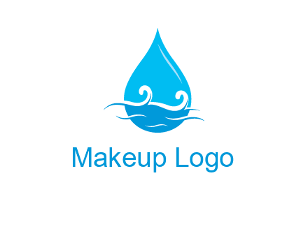 abstract waves with water drop logo