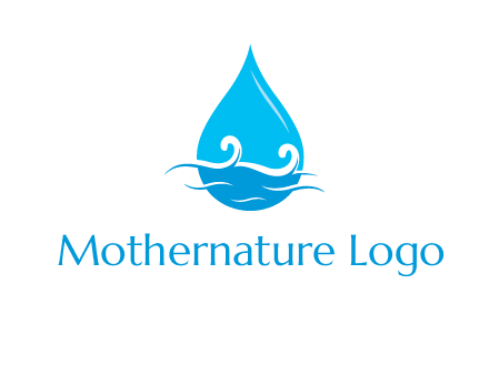 abstract waves with water drop logo