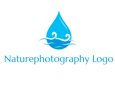 abstract waves with water drop logo