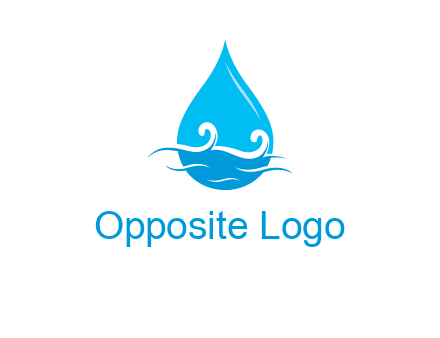 abstract waves with water drop logo