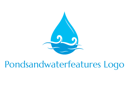 abstract waves with water drop logo