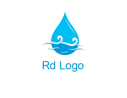 abstract waves with water drop logo