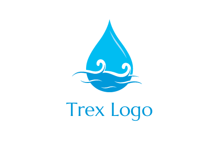 abstract waves with water drop logo