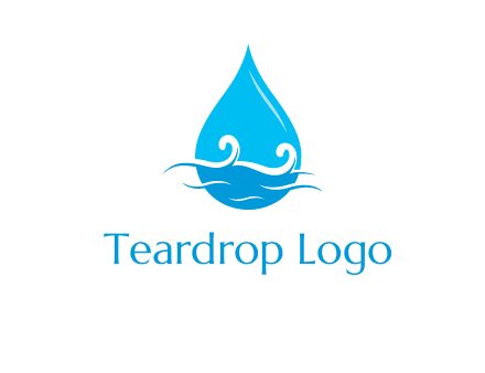 abstract waves with water drop logo
