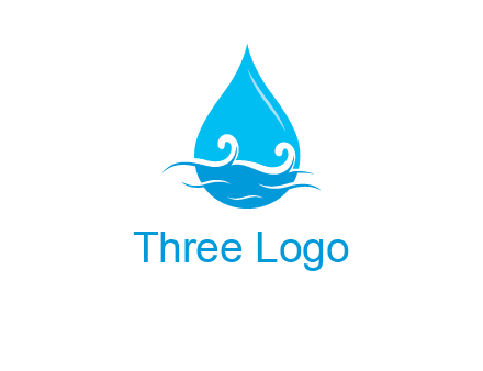 abstract waves with water drop logo