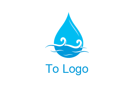 abstract waves with water drop logo